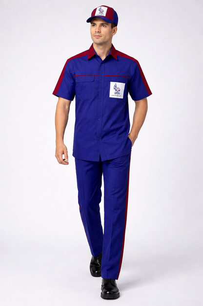 HP Gas Delivery Staff Uniform - Shirt Pant & Cap Combo