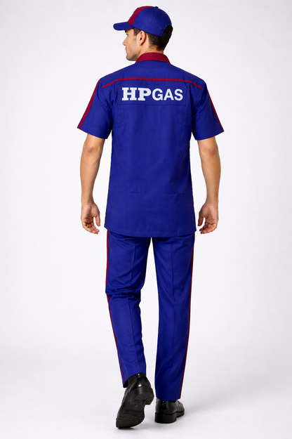 HP Gas Delivery Staff Uniform - Shirt Pant & Cap Combo