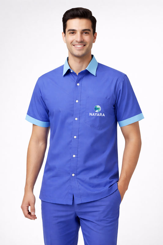 Nayara Energy petrol pump uniform combo with shirt trouser and cap